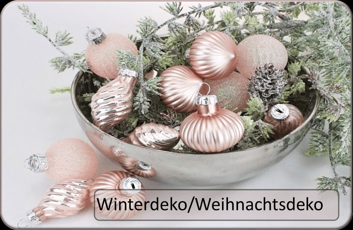 Accessoires und Dekoartikel für Ihre Winterdeko und das Weihnachtsfest. Tischdeko, Giveaways und Partydeko für Ihre Winterhochzeit